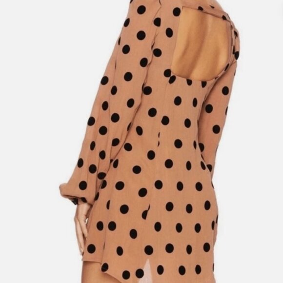 Beach Riot | “Ivy” Long Sleeve Mini Dress with Velvet Polka Dots | Size Small - Picture 3 of 14